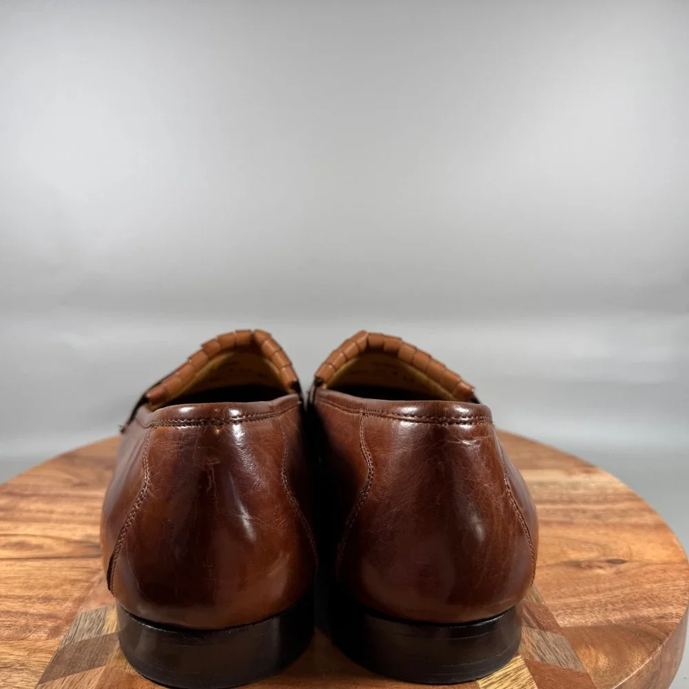 Johnston & Murphy‎ Mens Brown Leather Kiltie Tassel Loafers Size 11 M